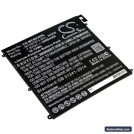 Microsoft Surface Book 1938 Replacement Battery, 7.6V, 2200mAh, Li-Polymer 1