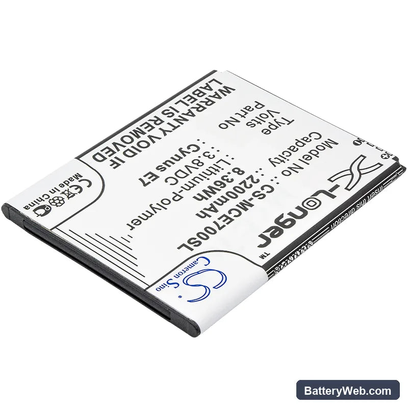 Mobistel Cynus E7 Replacement Battery, 3.8V, 2200mAh, Li-Polymer 2