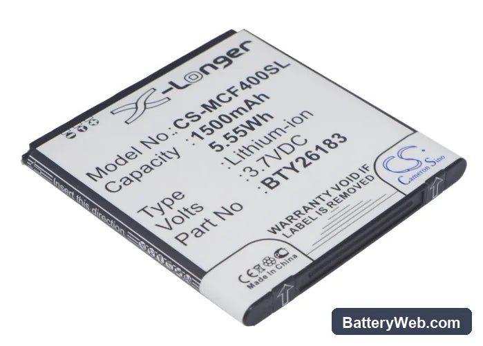 Mobistel Cynus F4 Replacement Battery, 3.7V, 1500mAh, Li-ion 1