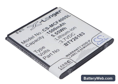 Mobistel Cynus F4 Replacement Battery, 3.7V, 1500mAh, Li-ion 1