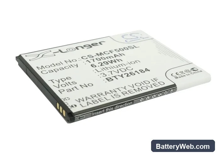 Mobistel Cynus F5 Replacement Battery, 3.7V, 1700mAh, Li-ion 1