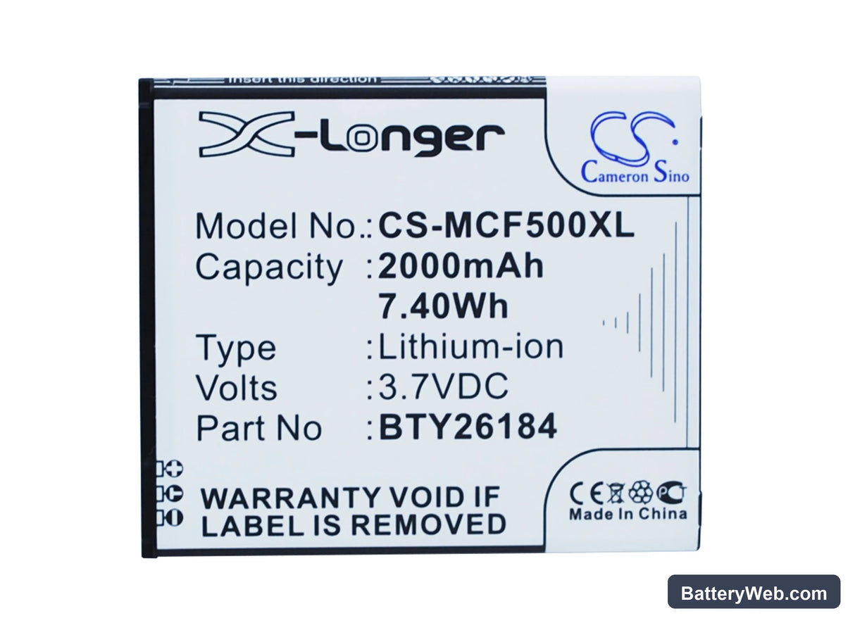 Mobistel Cynus F5 Replacement Battery, 3.7V, 2000mAh, Li-ion 5