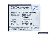 Mobistel Cynus F5 Replacement Battery, 3.7V, 2000mAh, Li-ion 5