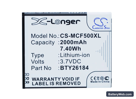 Mobistel Cynus F5 Replacement Battery, 3.7V, 2000mAh, Li-ion 5