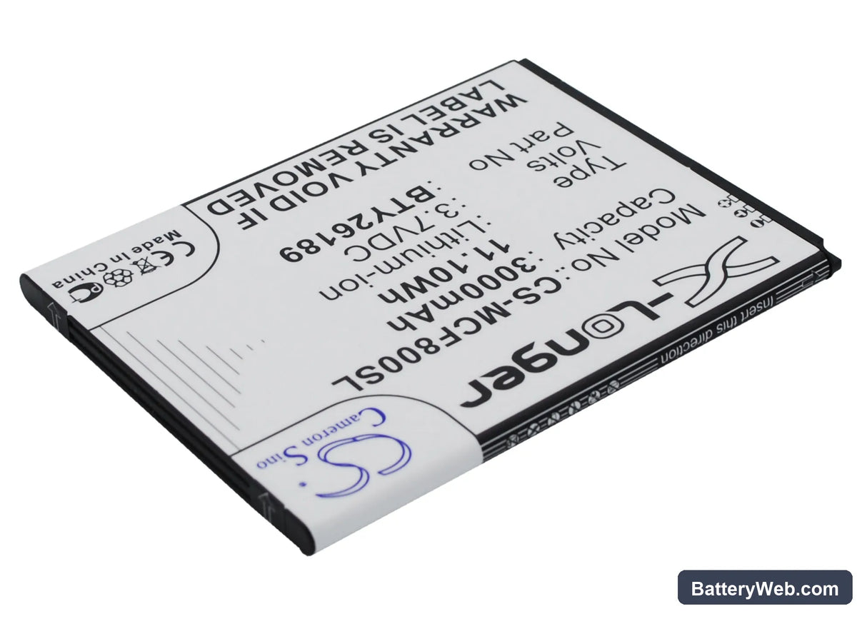 Mobistel Cynus F8 Replacement Battery, 3.7V, 3000mAh, Li-ion 3