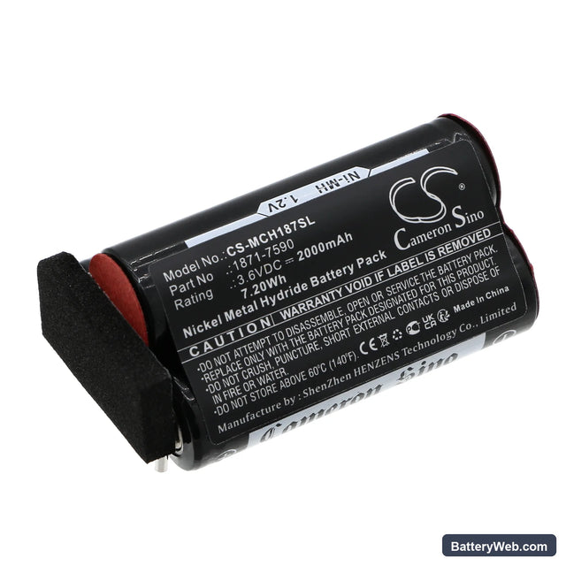 Moser ChromStyle 1871 Replacement Battery, 3.6V, 2000mAh, Ni-MH 1