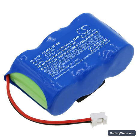 Micro Medical MicroLoop 3535 Spirometer Replacement Battery, 3.6V, 1200mAh, Ni-MH 1