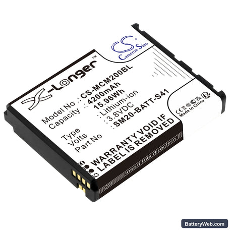 M3 Mobile SM20 Replacement Battery, 3.8V, 4200mAh, Li-ion 1