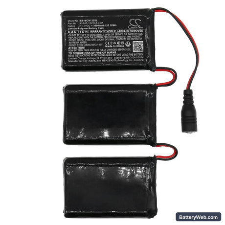 Macna gloves 12v 3a 3 Replacement Battery, 11.1V, 3000mAh, Li-Polymer 3