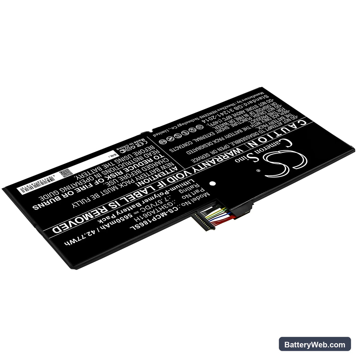 Microsoft Surface Pro 7 Replacement Battery, 7.57V, 5650mAh, Li-Polymer 2