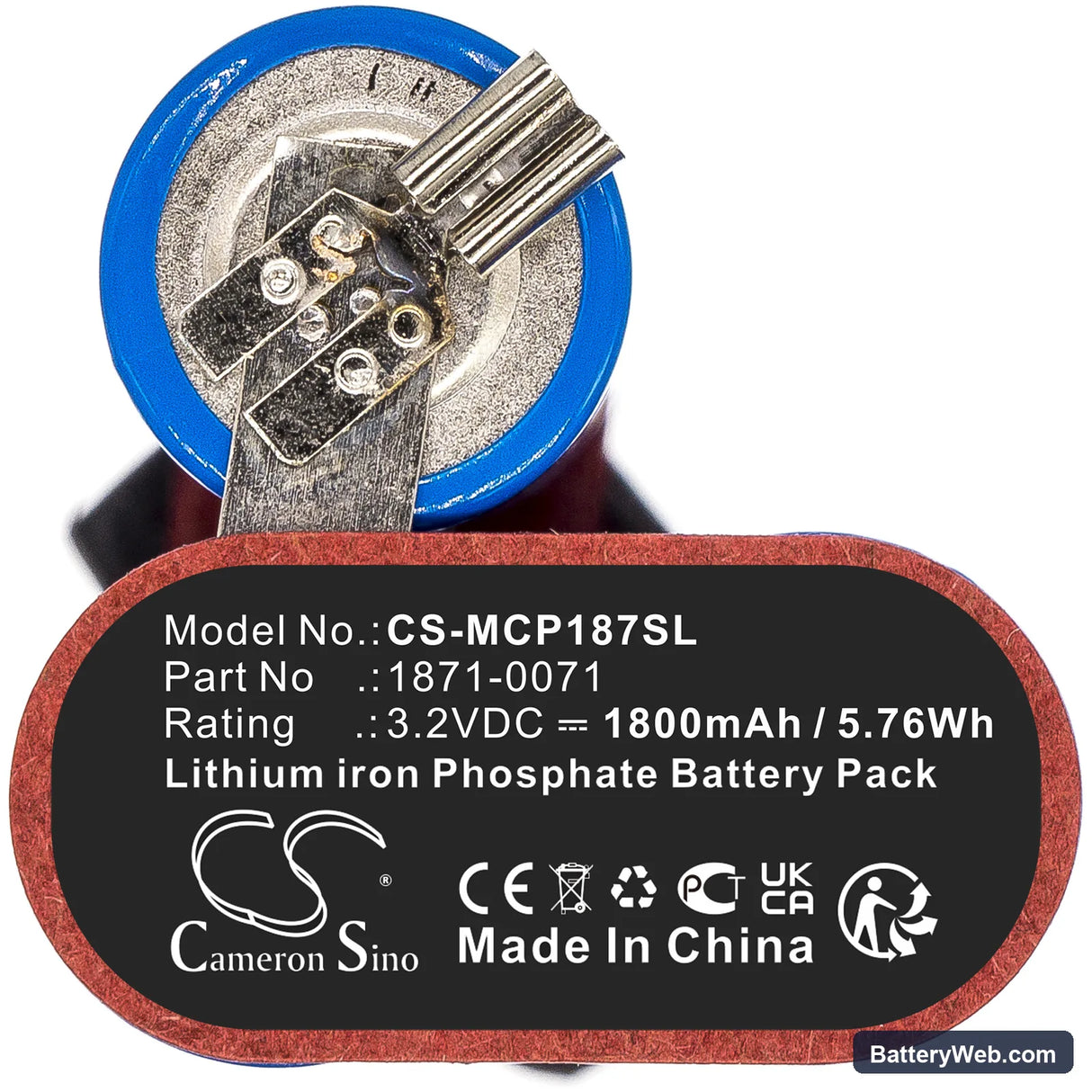 Moser Chrom Style Pro 1871 Replacement Battery, 3.2V, 1800mAh, LiFePO4 3