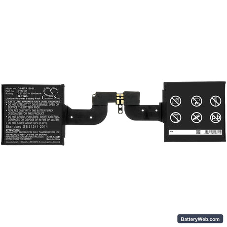 Microsoft Surface Book 2 1793 15 Replacement Battery, 7.57V, 3000mAh, Li-Polymer 3