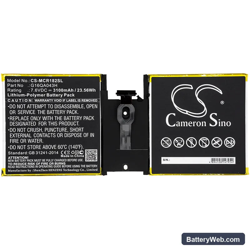 Microsoft Surface Go Replacement Battery, 7.6V, 3100mAh, Li-Polymer 3