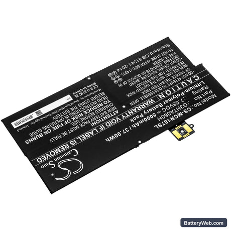 Microsoft Surface Pro X 1876 Keyboard Replacement Battery, 7.58V, 5000mAh, Li-Polymer 2