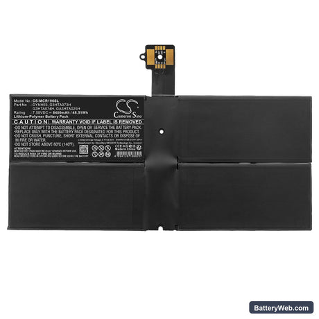 Microsoft Surface Pro 7 1960 Replacement Battery, 7.58V, 6400mAh, Li-Polymer 3