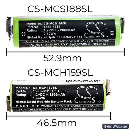 Wella Xpert HS50 Replacement Battery, 1.2V, 2000mAh, Ni-MH 5