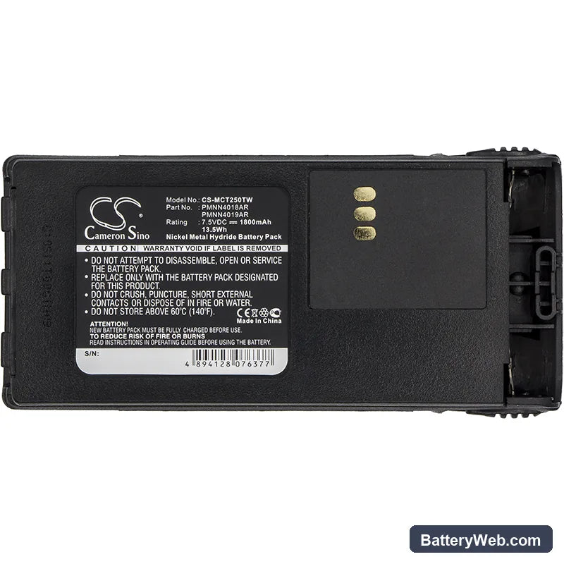 Motorola CT150 Replacement Battery, 7.5V, 1800mAh, Ni-MH 5