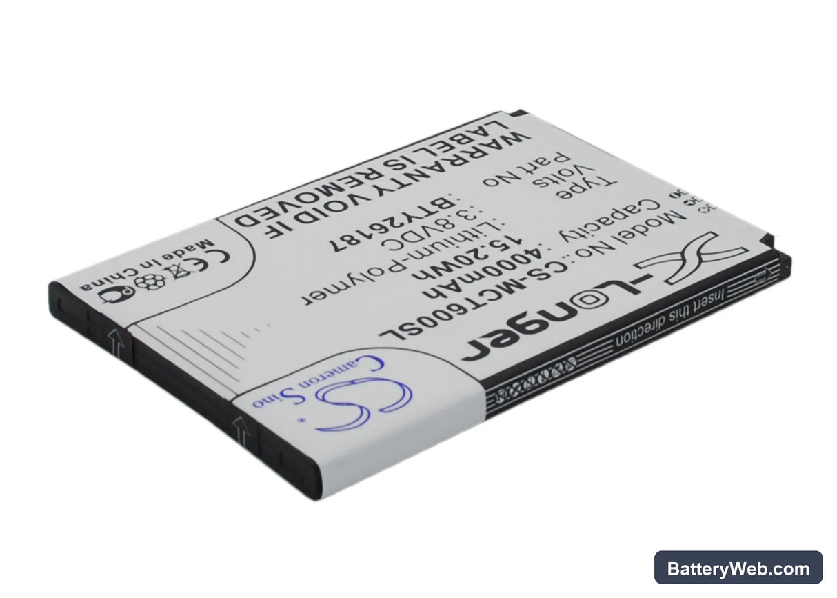 Mobistel Cynus T6 Replacement Battery, 3.8V, 4000mAh, Li-Polymer 3