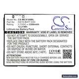 M3 Mobile Orange Replacement Battery, 3.7V, 3300mAh, Li-ion 3