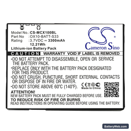 M3 Mobile Orange Replacement Battery, 3.7V, 3300mAh, Li-ion 3