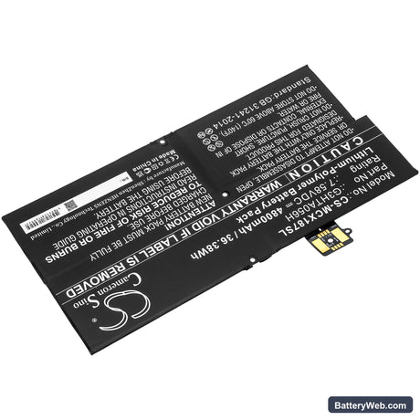 Microsoft Surface Pro X 1876 Replacement Battery, 7.58V, 4800mAh, Li-Polymer 2