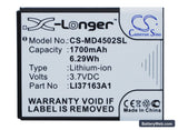 Medion Life E4502 Replacement Battery, 3.7V, 1700mAh, Li-ion 1