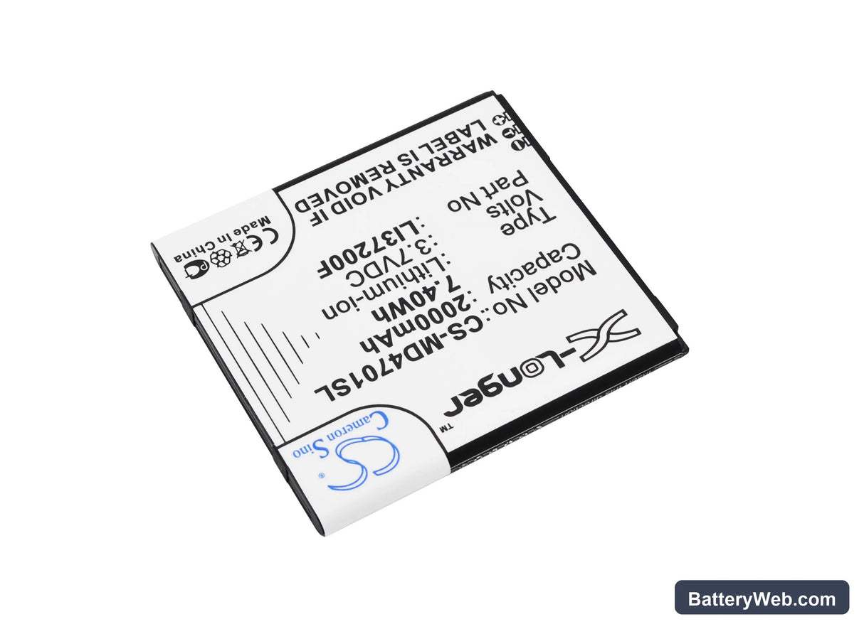 Medion Life X4701 Replacement Battery, 3.7V, 2000mAh, Li-ion 2