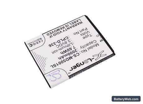 Medion Life P5001 Replacement Battery, 3.8V, 2000mAh, Li-Polymer 2