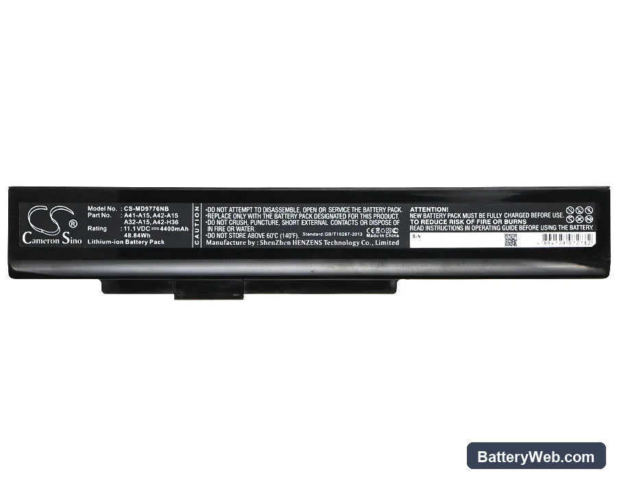 Medion Akoya P6633 Replacement Battery, 11.1V, 4400mAh, Li-ion 5
