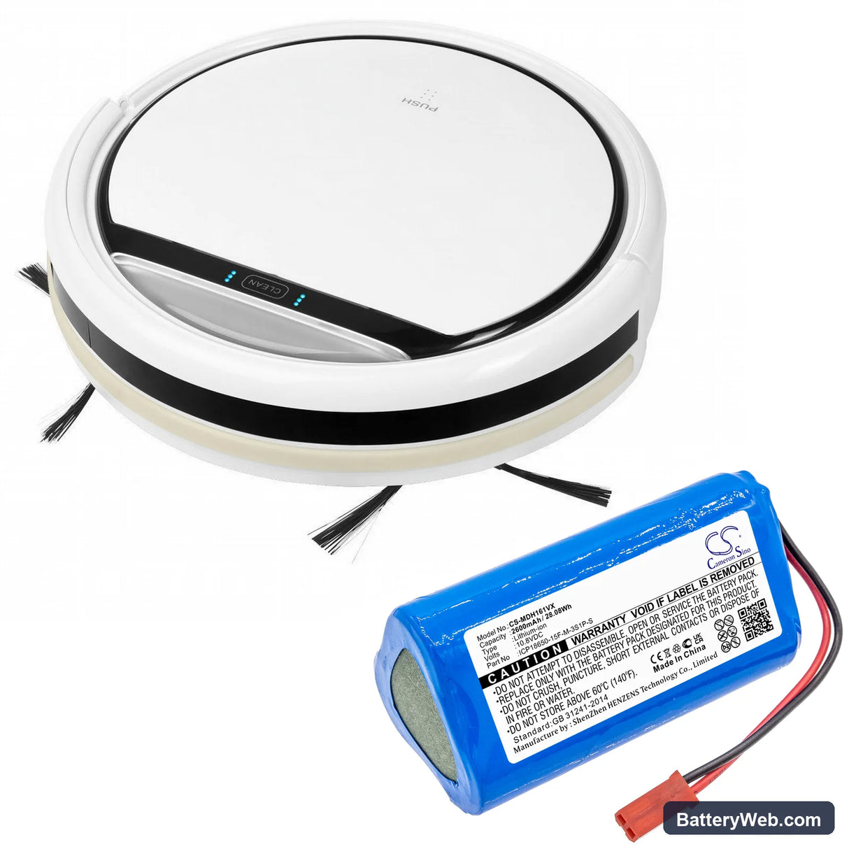 Evolution SR2000 Replacement Battery, 10.8V, 2600mAh, Li-ion 5