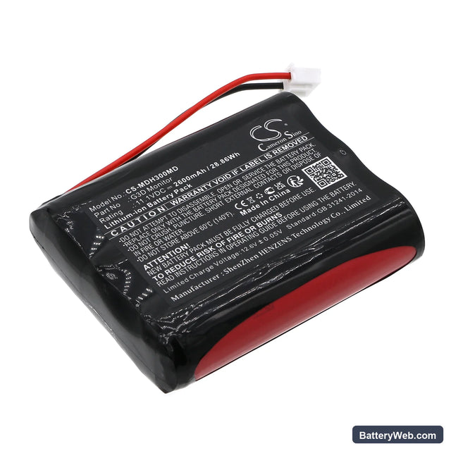 Meditech G3D Monitor Replacement Battery, 11.1V, 2600mAh, Li-ion 1