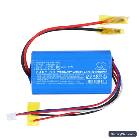 Midea H3 Replacement Battery, 7.4V, 2500mAh, Li-ion 3