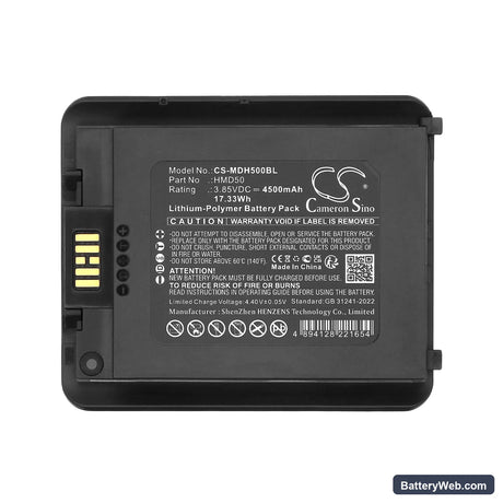 Mindeo M50 Replacement Battery, 3.85V, 4500mAh, Li-Polymer 5