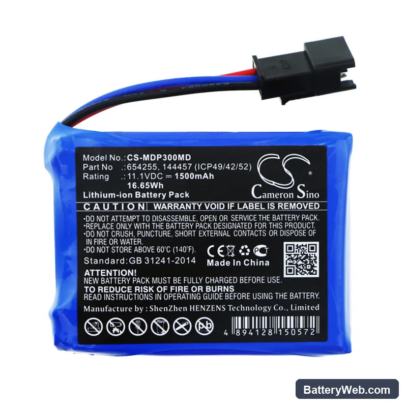 Medcaptain MP-30 Replacement Battery, 11.1V, 1500mAh, Li-ion 3