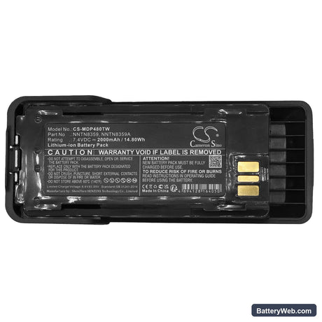 Motorola DGP8550E Replacement Battery, 7.4V, 2000mAh, Li-ion 5