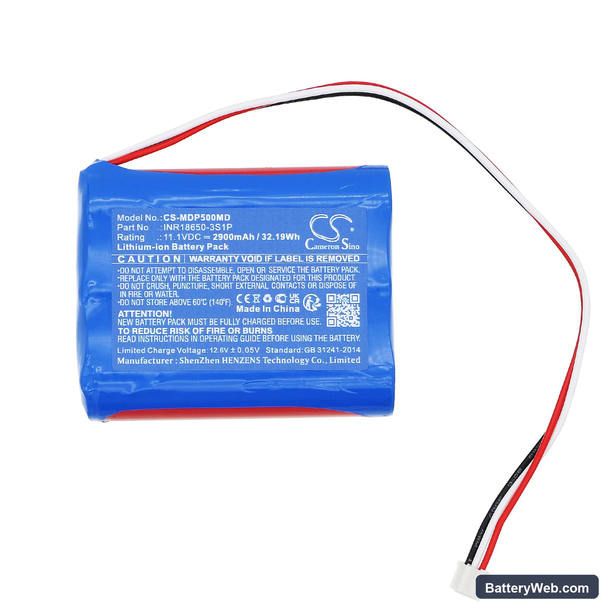 Medcaptain HP-30 Syringe Pump Replacement Battery, 11.1V, 2900mAh, Li-ion 3