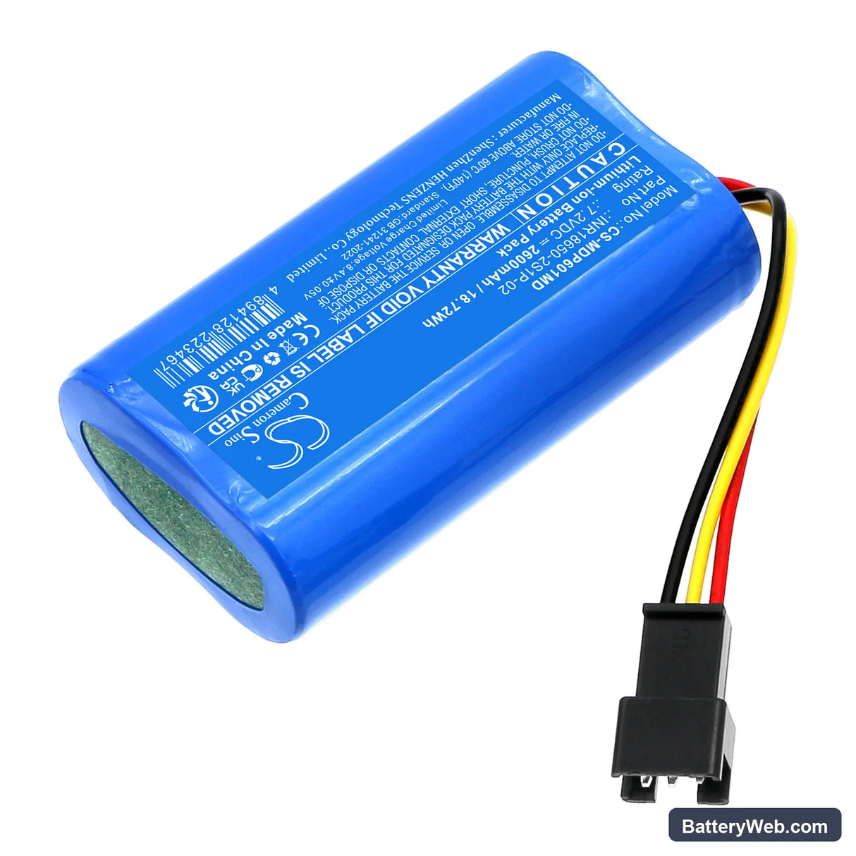 Medcaptain MP-60A Replacement Battery, 7.2V, 2600mAh, Li-ion 2