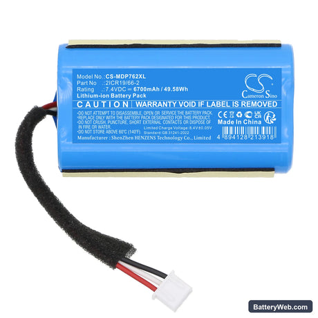 Medion 50077078 Replacement Battery, 7.4V, 6700mAh, Li-ion 3