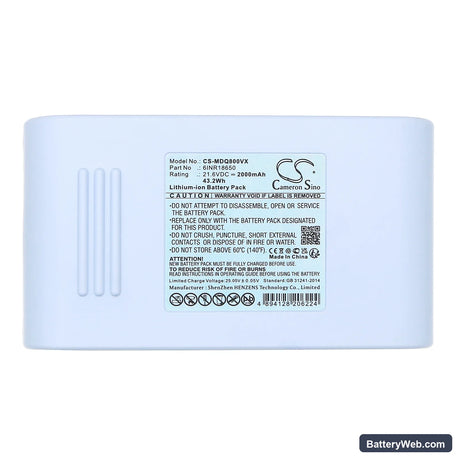 Media QN8 Replacement Battery, 21.6V, 2000mAh, Li-ion 5