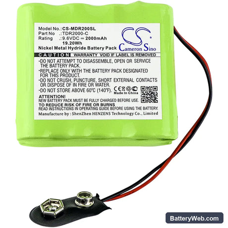 Megger TDR2000/2R echometer Replacement Battery, 9.6V, 2000mAh, Ni-MH 3
