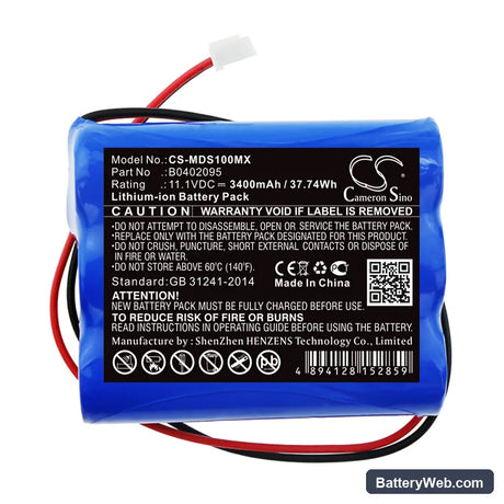 Medsonic MSCPR-1A Replacement Battery, 11.1V, 3400mAh, Li-ion 3