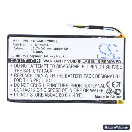 IEIMobile MODAT-200 Replacement Battery, 3.7V, 1800mAh, Li-Polymer 3