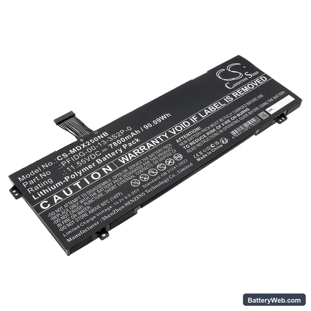 Maingear Vector Pro MG-VCP17 Replacement Battery, 11.55V, 7800mAh, Li-Polymer 1