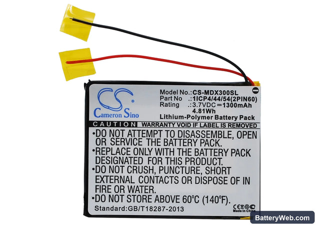 MODECOM MX3 Replacement Battery, 3.7V, 1300mAh, Li-Polymer 1