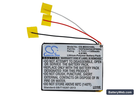 MODECOM MX3 HD Replacement Battery, 3.7V, 1300mAh, Li-Polymer 1