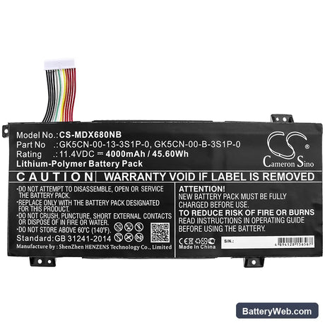 Machenike F117-B6 Replacement Battery, 11.4V, 4000mAh, Li-Polymer 3