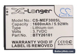 Mobistel Cynus F3 Replacement Battery, 3.7V, 1600mAh, Li-ion 5