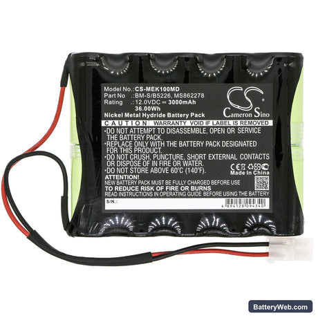 Fukuda Denshi FC700A Replacement Battery, 12V, 3000mAh, Ni-MH 3