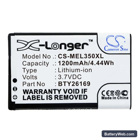 Mobistel EL350 Replacement Battery, 3.7V, 1200mAh, Li-ion 3