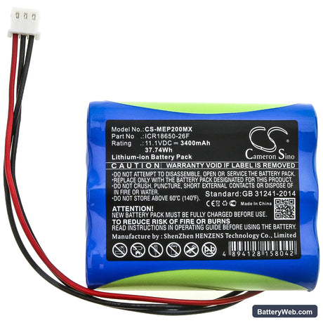 Medical Econet Compact 2 Replacement Battery, 11.1V, 3400mAh, Li-ion 3